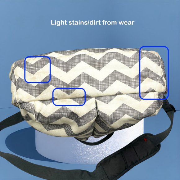 SKIP HOP Gray Chevron Diaper‎ Messenger Duo Signature Bag Tote Stroller Shoulder - Picture 3 of 11